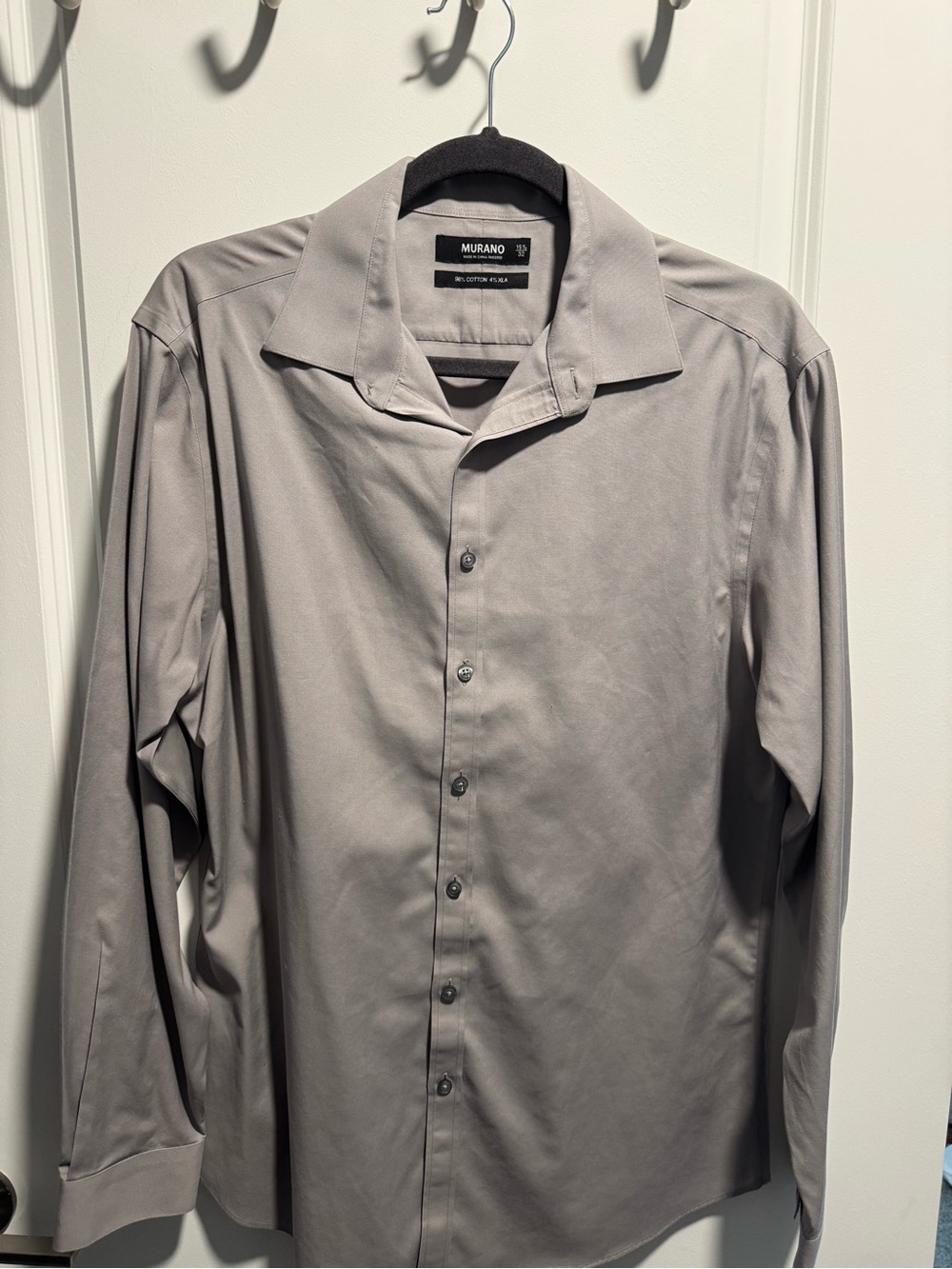 Murano Men's Long-Sleeve Dress Shirt in Gray Taupe